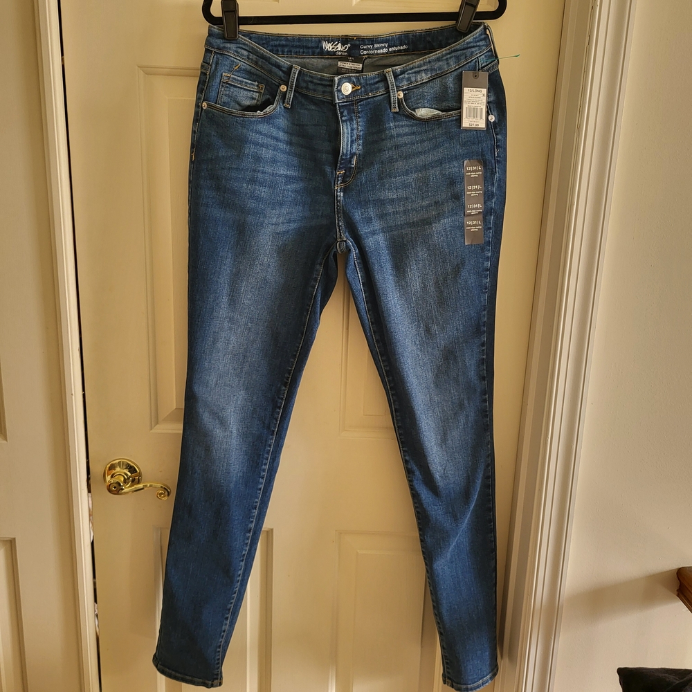Massimo Women's Blue Skinny Jeans 12 Long